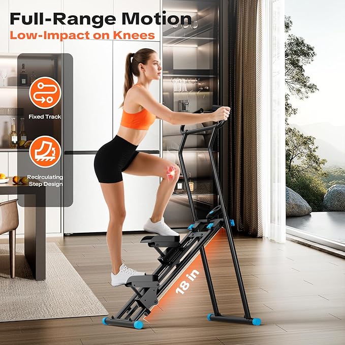 Stair Stepper for Home Gym, 2025 Upgrade Stair Climber w/ 3-Level Resistance & Height, Non-Slip Pedals, Digital Tracker & Phone Holder Home Exercise Machine for Women Men