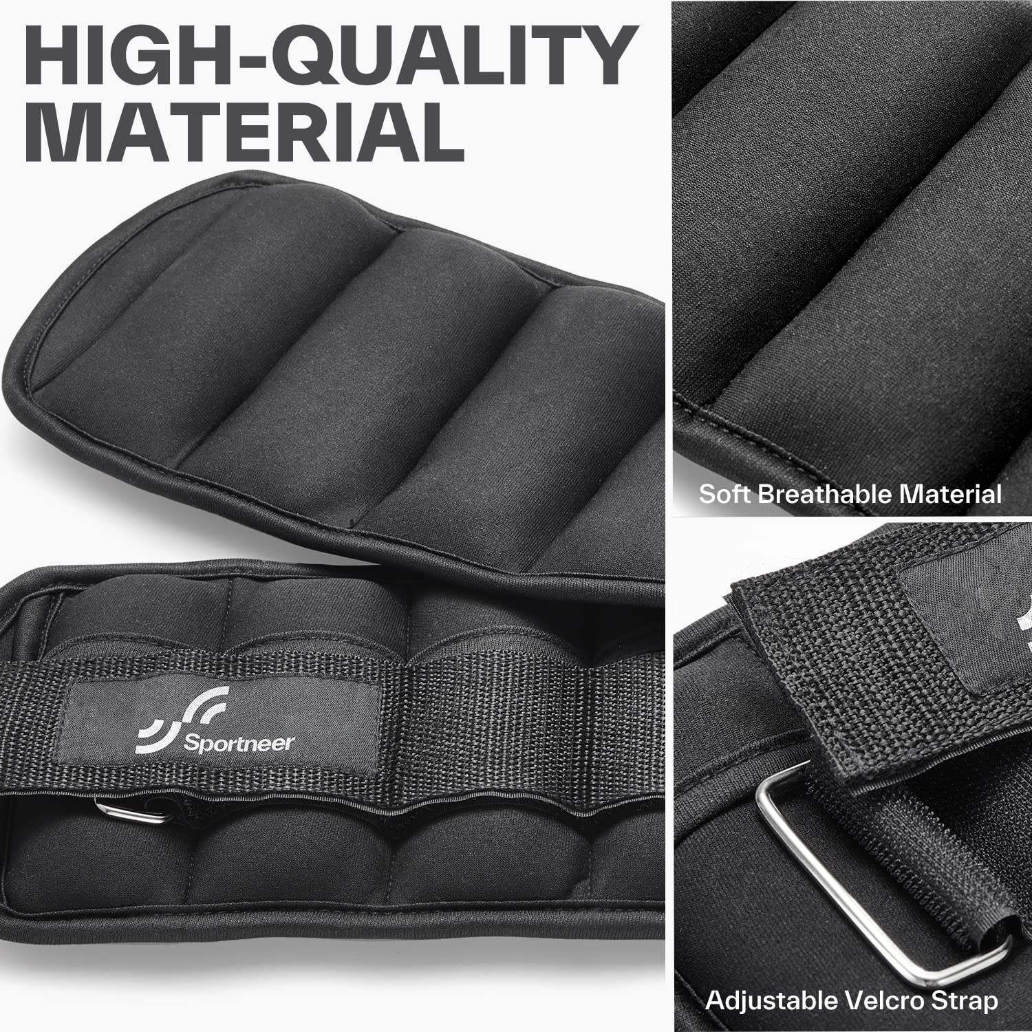 Sportneer Adjustable Ankle Weights, 2-7 lb per Pair, Removable Weights