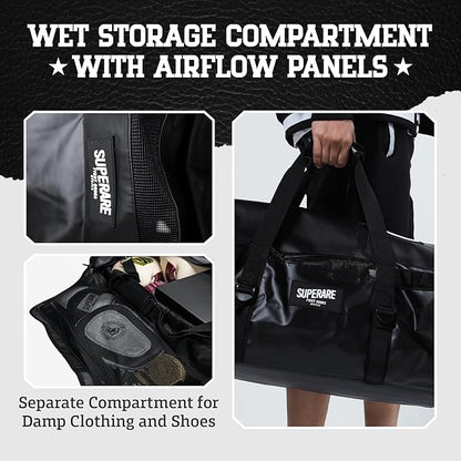 Superare Gear Bags - Gym Duffle Bag, Backpack, Tote Bag for MMA, Athletic Gym Boxing Bag - Enorme, Carico, Diario, Sporta