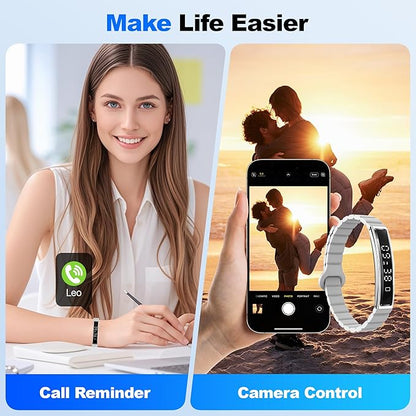 Sleep & Fitness Tracker with 2 Bands, Lightweight Smart Bracelet Wristband for Women Men, 24/7 Heart Rate, Blood Oxygen & Stress Monitor, Waterproof Health Trackers, No Subscription Fee (White)