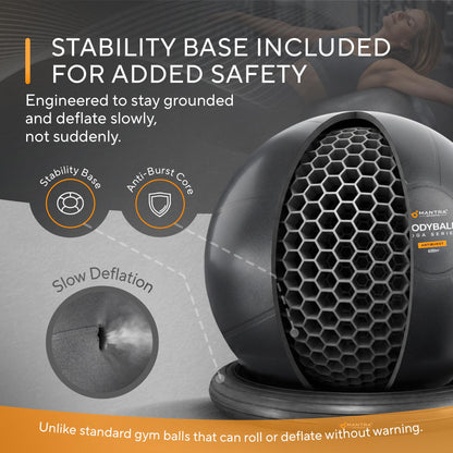 MANTRA SPORTS Yoga Ball Chair for Office Desk with Base - Ergonomic Balance & Stability Exercise