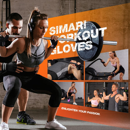 SIMARI Workout Gym Gloves for Men Women, Weight Lifting Gloves with Wrist Wrap Support, SBR Pad