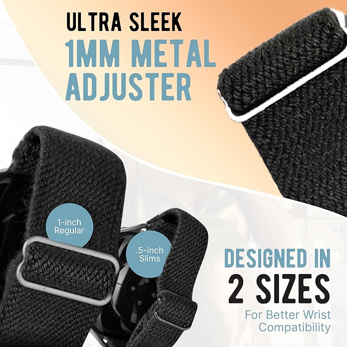 Braxley Bands - Organic Cotton Watch Bands For Women and Men, Compatible With All Apple Watch Sizes and Series - Washable, Sweat-Absorbent, Breathable Fit, Elastic Smart Watch Bands