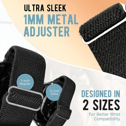 Braxley Bands - Organic Cotton Watch Bands For Women and Men, Compatible With All Apple Watch Sizes and Series - Washable, Sweat-Absorbent, Breathable Fit, Elastic Smart Watch Bands