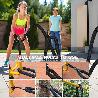 Battle Ropes for Home Gym, Exercise Rope 1.26/1.5inch, 30 40FT Heavy Battle Rope Weighted Battle Rope Training Heavy Rope for Workout Exercise