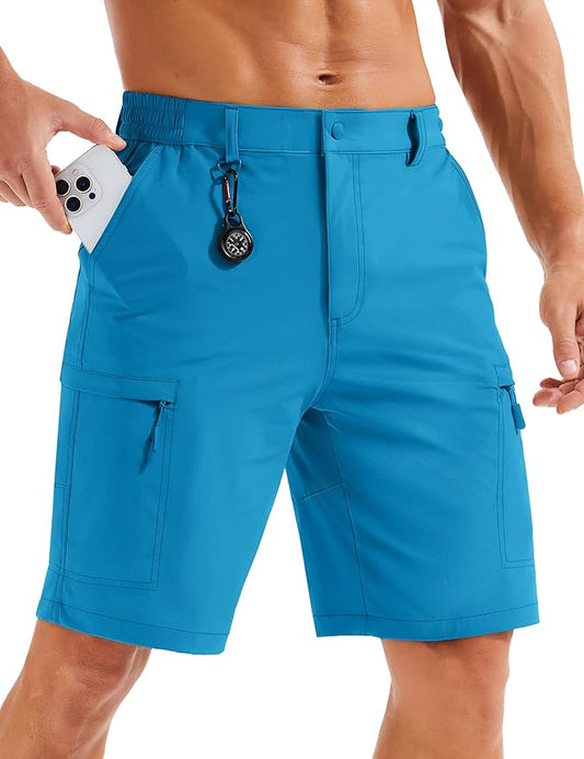 MAGCOMSEN Men's Hiking Cargo Shorts Quick Dry Lightweight 9" Golf Shorts Summer Casual Work Outdoor