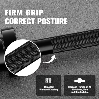 RITFIT Olympic Barbell 4ft/4.8ft/6ft - 2 Inch Weight Bar for Strength Training, Weightlifting, Squat, Deadlift, Bench Press, Curl, Overhead Press - 350lbs/500lbs Capacity