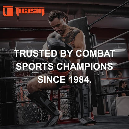 Tigear Core Shin Guards – MMA Martial Arts Shin Guards for Muay Thai & Kickboxing Sparring and Training | Premium, Lightweight | Professional Protection for Men, Women, Kids