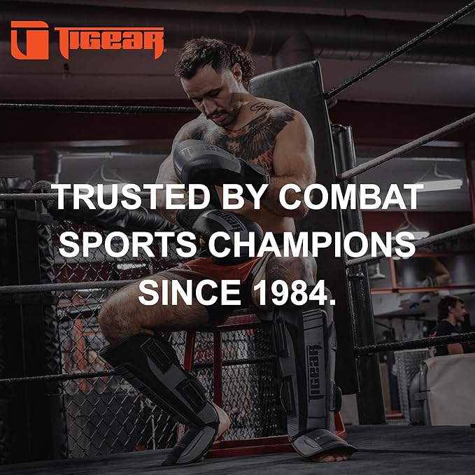 Tigear Core Shin Guards – MMA Martial Arts Shin Guards for Muay Thai & Kickboxing Sparring and Training | Premium, Lightweight | Professional Protection for Men, Women, Kids