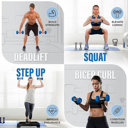 Yes4All Vinyl Hexagon Dumbbell - Dumbbells Set of 2 Hand Weights for Home Gym & Strength Training (2-15 lbs Weight Options)