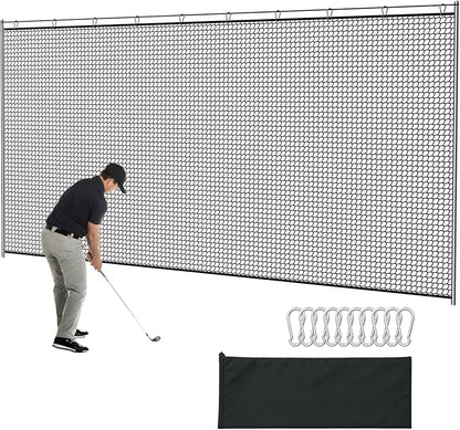 Golf Net, 10x20ft Golf Practice Net with Carry Bag, Double Finished Seam, Durable and Portable, Hitting Net for Backyard, Multiple Sports Net Barrier Net Indoor Outdoor Use