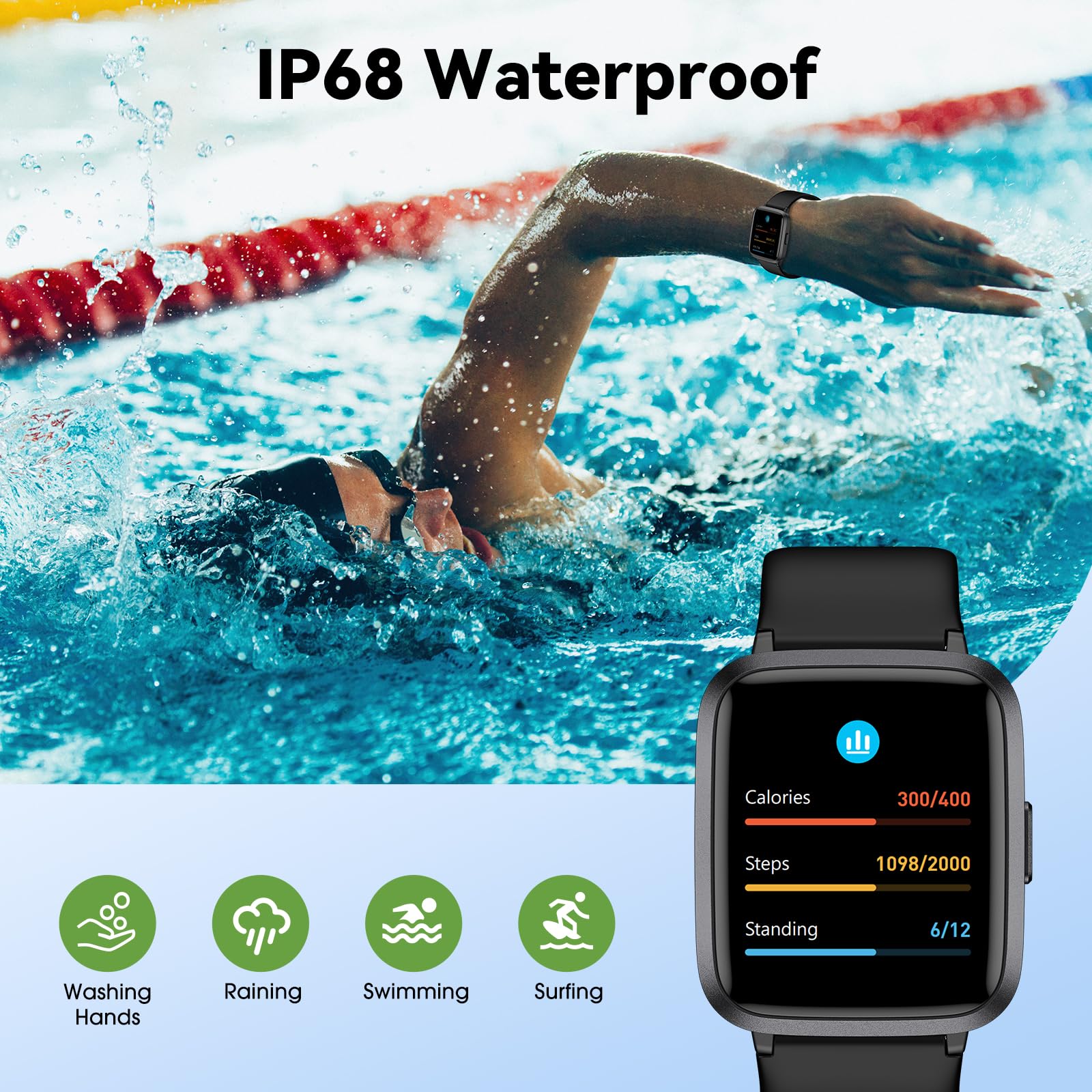 Fitness Tracker Watch with Heart Rate, Activity Tracker, Pedometer Watch