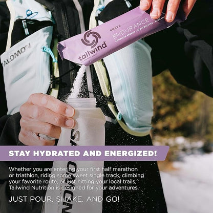 Tailwind Nutrition Endurance Fuel, Carbohydrate & Electrolyte Sports Drink Mix Powder, Gluten-Free, Vegan, Grape, 30 Servings