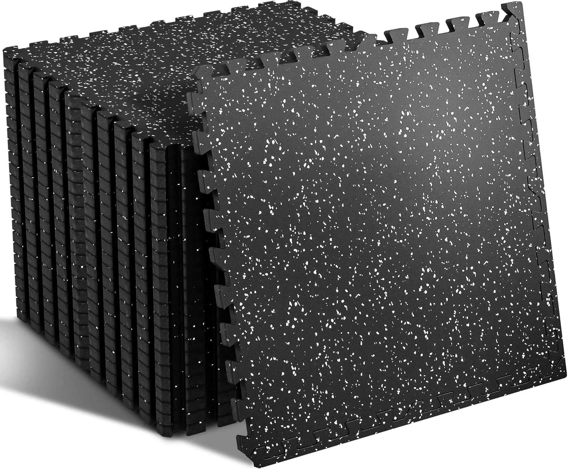 SUPERJARE 0.56'' Thick 48 Sq Ft Rubber Top Gym Flooring for Home Gym