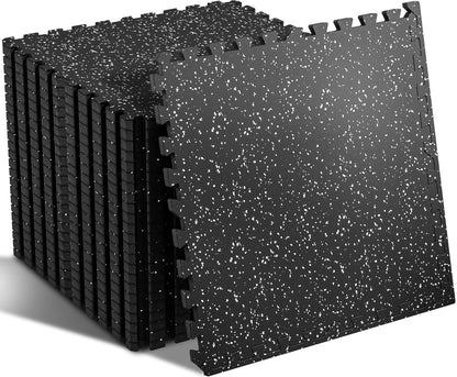 SUPERJARE 0.56'' Thick 48 Sq Ft Rubber Top Gym Flooring for Home Gym