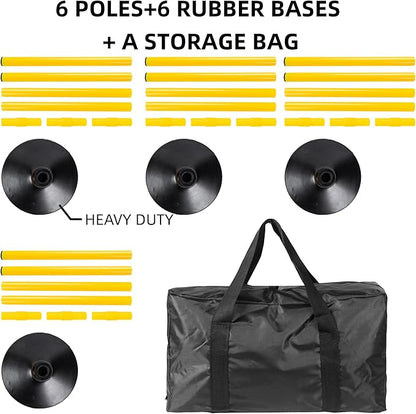 5 FT Agility Training Poles for Soccer/Dog/Horse,Adjustable Football Basketball Speed and Agility Training Equipment,Set of 4 with Round Rubber Base