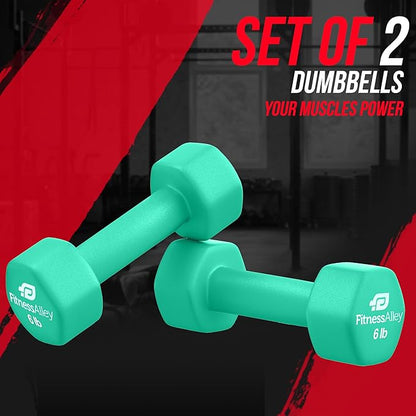 Neoprene Coated Workout Dumbbells set of 2 – Anti Roll, Non Slip with Smooth Grip Fitness & Exercise Dumbbells – Hexagon Shaped Hand Weights for Women & Men – Best Choice for Gyms & home use