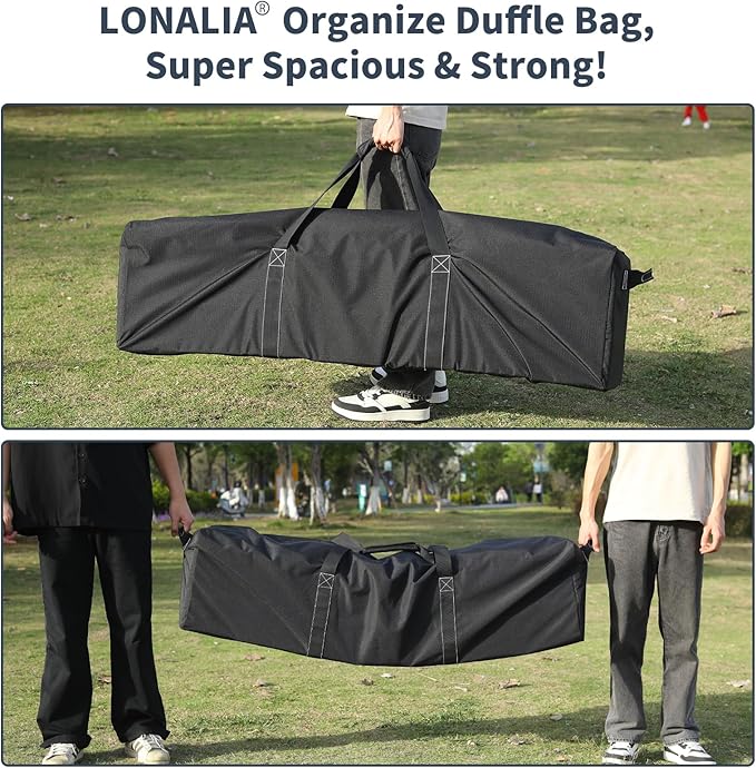 52 Inch Large Duffle Bag for Travel Camping - 180L Extra Large Heavy Duty Duffel Bag, Sport Equipment Storage Bag with 2 Sides Handles-Black