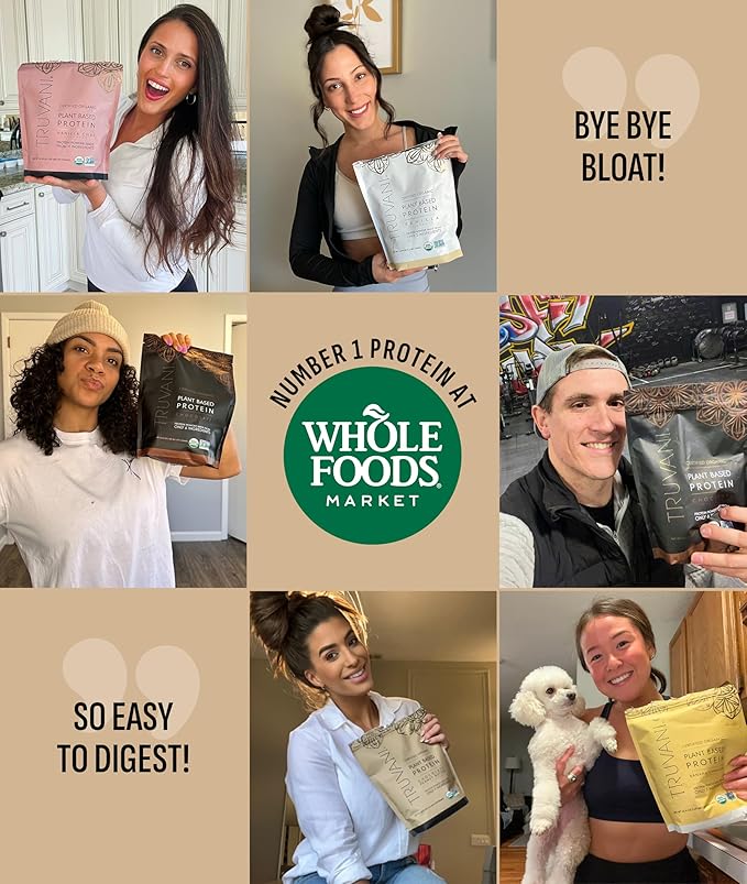 Truvani Vegan Pea Protein Powder | Chocolate Peanut Butter | 20g Organic Plant Based Protein | 10 Servings | Keto | Gluten & Dairy Free | Low Carb | No Added Sugar