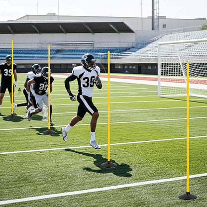 5 FT Agility Training Poles for Soccer/Dog/Horse,Adjustable Football Basketball Speed and Agility Training Equipment,Set of 4 with Round Rubber Base