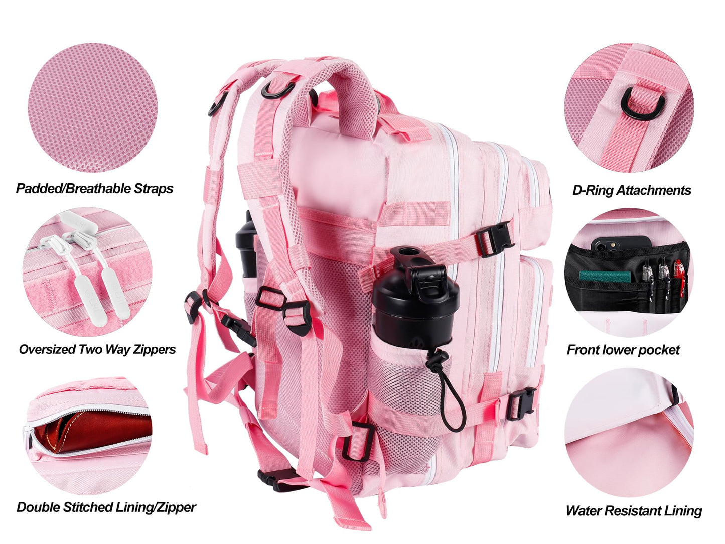 LHI Tactical Military Backpack for Men and Women 25L Army Assault Pack Bag Large Rucksack with