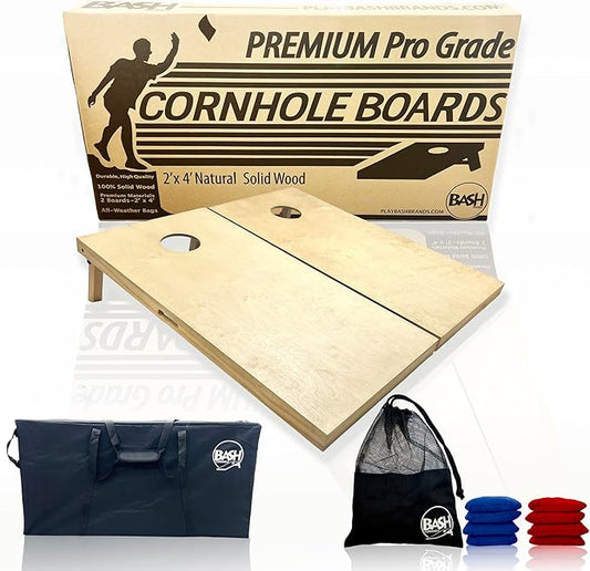 Regulation Solid Wood Cornhole Boards 2'x4' -Choose Between Commercial Grade No Bounce (Cherry