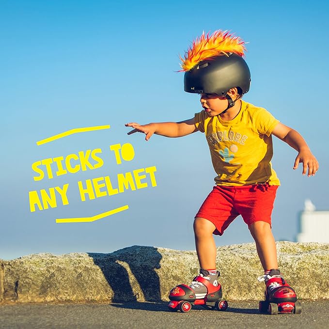Iguana Helmet Accessories w/Sticky Hook & Loop Fastener Adhesive (Helmet not Included), Fun Helmet Mohawk/Cover for Snowboarding, Skiing, Biking, Cycling, Skating for Kids and Adults