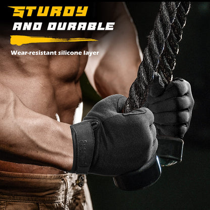 FREETOO Full-Finger Workout Gloves for Men, Padded Gym Gloves with Grip