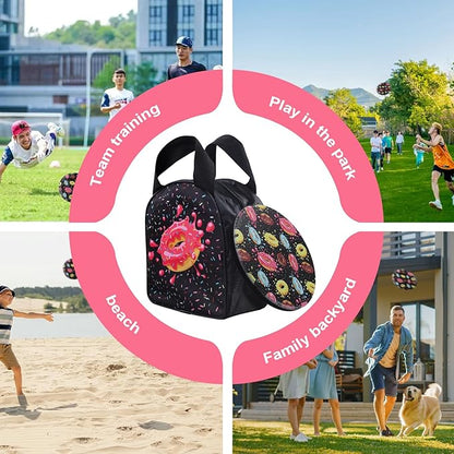 CROWN ME Disc Golf Set, Donut Starter Disc Golf Disc Set with Nice Donut Printing Bag