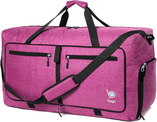 Bago Foldable Duffel Bags for Traveling Women & Men - 60L Medium Packable Duffle Bag for Travel