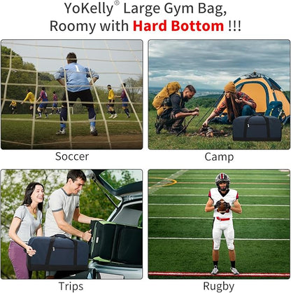 55L Large Duffle Bag for Men Travel - 25 inch Weekender Duffel Bag with Hard Bottom - Navy