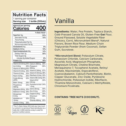 Huel Ready-to-Drink | Vanilla Meal Replacement Drink | High Protein Drink | Nutritionally Complete, Low Sugar, High Fiber, Plant Based, Vegan, Healthy | 20g Protein Per Bottle, 16.9 Fl Oz (12 Pack)