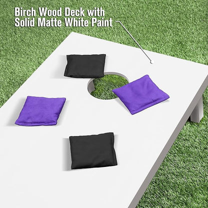 GoSports 4 ft x 2 ft Regulation Size Wooden Cornhole Boards Set - Includes Carrying Case and Over 100 Optional Bean Bag Colors