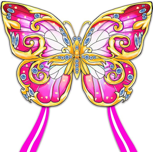 Xida Butterfly Kite for Kids & Adults, Easy to Fly, Ages 4-8, Large Kite with 300ft Handle, Perfect