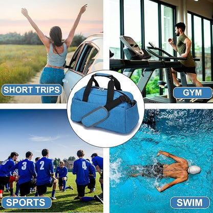 14 inch Small Gym Bag for Women & Men, Mini Duffel Bag for Travel Sports Lightweight Carry On Bag,Navy Blue