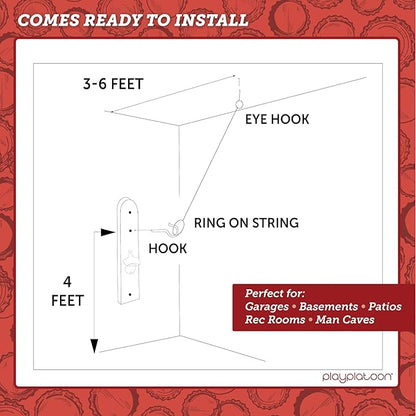 Play Platoon Hook and Ring Toss Bar Game for Adults - Wood Toss Ring Game for Adults - Perfect Home, Basements, & Bar Gifts
