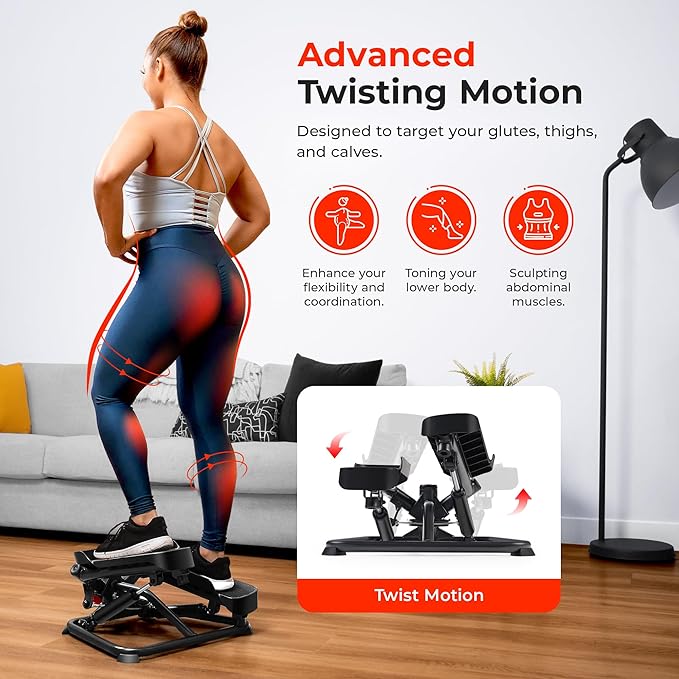 Sunny Health & Fitness Mini Steppers for Exercise at Home, Stair Step Workout Machine, Full Body Cardio Equipment, with Optional Free SunnyFit App Connection and Resistance Band