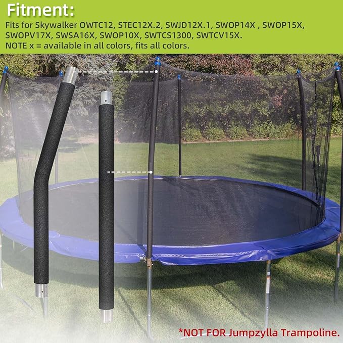 Trampoline Poles Replacement for Skywalker Or Jumpzylla,Galvanized Trampoline Enclosure Pole for Skywalker or Jumpzylla,Replace Parts#4201 4202 4135 OR for Jumpzylla 8ft 10ft&12ft 14ft