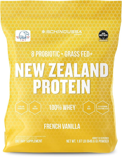 Probiotic Whey Protein Powder | Grass-Fed | Vanilla | 2 lb | Gut Health & Immune Support | 8 Probiotic Strains | Protein for Muscle Recovery & Digestive Health