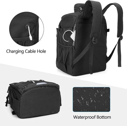 Swim Backpack for Swimmers, Swim Equipment Bag with Additional PVC Transparent Bag for Workout Gear, Swimming Backpack for Swimming, Pool, Beach and Gym, Black