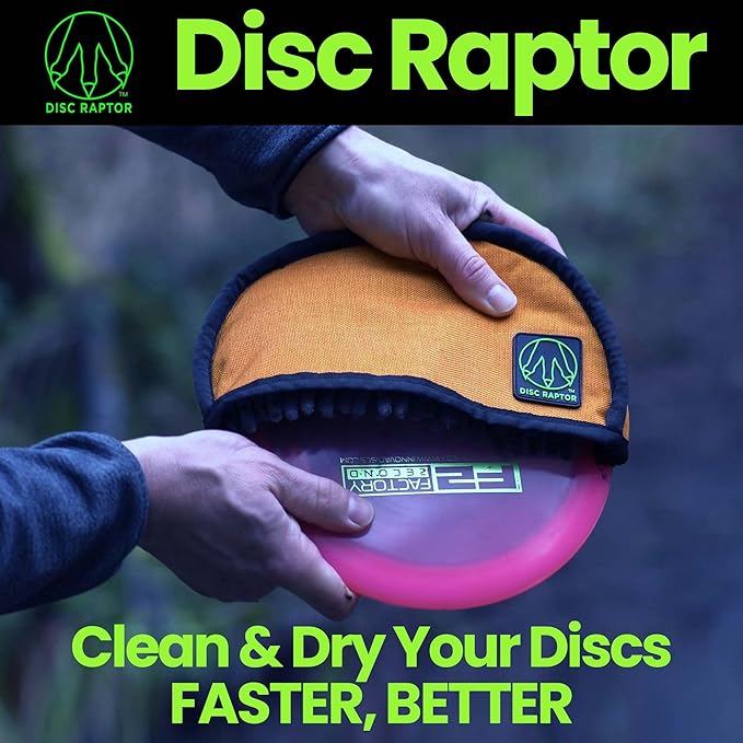 The Original Disc Golf Cleaning Tool with Microfiber & Turf | Flying Disc Golf Towel Accessories & Equipment | Patented Design
