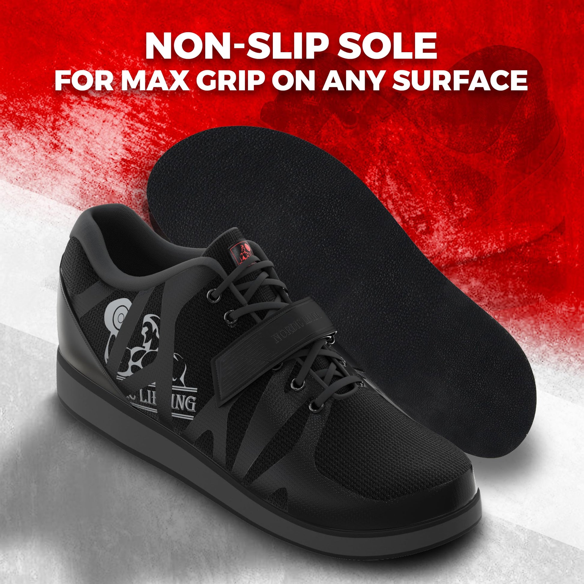Nordic Lifting Squat Shoes for Men - Deadlift & Lifting Shoes MEGIN Black