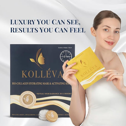 Kolléva Collagen Hydrogel Masks ?“Instant 2-Hour Glow | 4 Clinical Level Masks | U.S. Skincare Innovation