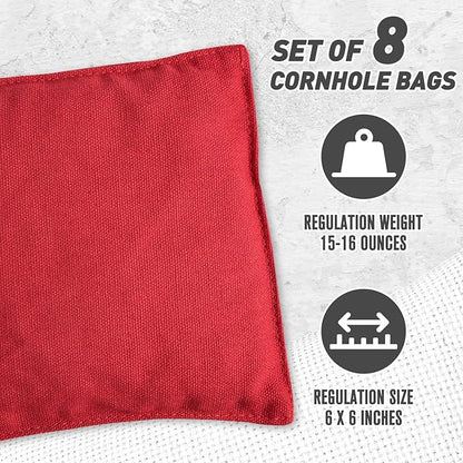 Cornhole Bags Set of 8 Regulation Corn Hole Bean Bags for Cornhole Game, Professional Weather Resistant Corn Hole Bags with Tote Bag