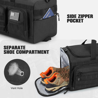 G4Free 3-in-1 Duffle Bag Travel Gym Sports, Large Tactical Duffel Backpack