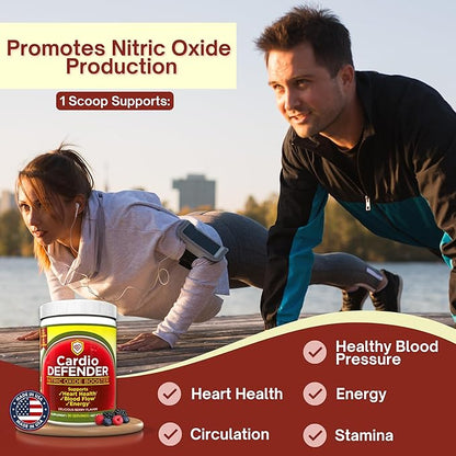 Nitric Oxide Booster Powder ??L-Arginine 5,200mg + L-Citrulline 1,200mg ??Heart Health Drink Mix - Heart Health, Blood Flow, Energy, Endurance - L-Arginine Powder with Berry Flavor