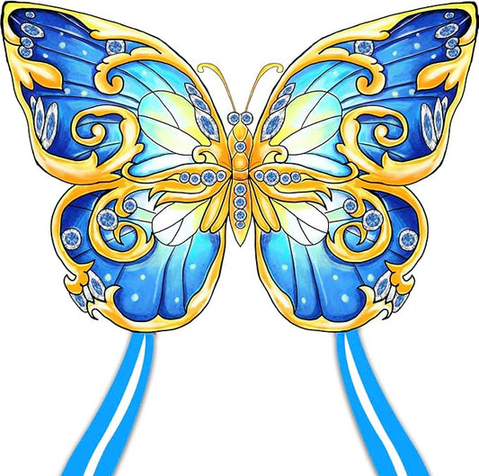 Xida Butterfly Kite for Kids & Adults, Easy to Fly, Ages 4-8, Large Kite with 300ft Handle, Perfect