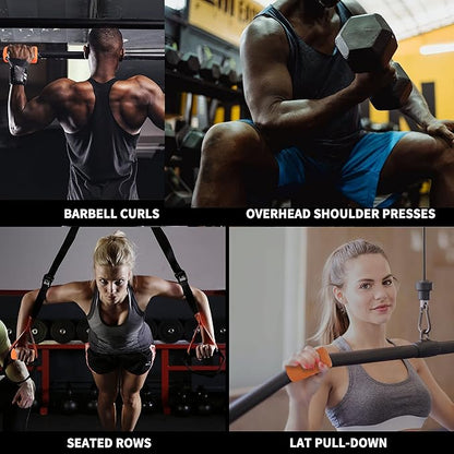 Hikeen Thick Bar Dumbbell Grips,Non Slip Hard Rubber Barbell Grips,Grips for Weight Lifting, Muscle Building-1.77", 2", 2.25" & 2.75" Outer Diameter