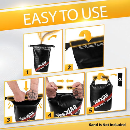 Yes4All Kettlebell, Heavy Duty Powder Coated Cast Iron Kettlebells, Non-Slip Handle & Flat Bottom for Conditioning, Strength Training & Full Body Exercises at Home Gym - Single & Pair