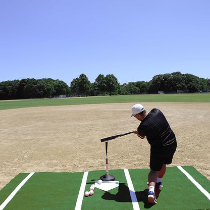 On Deck Sports 12' x 6' Baseball and Softball Batting Mat with Throwdown Home Plate